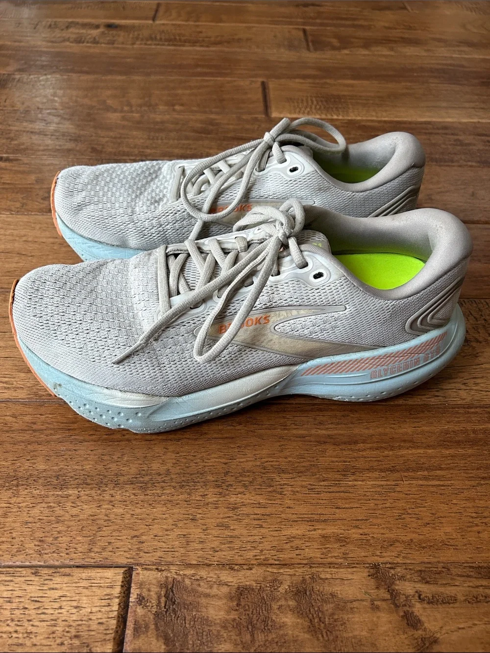 Brooks Glycerin 21 Road-Running Shoes Coconut Aqua Sunset Womens Size 10.5